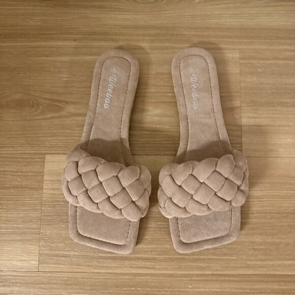 Shoes - 🤎 Weeboo Braided Slide Sandals – Taupe – Size 9